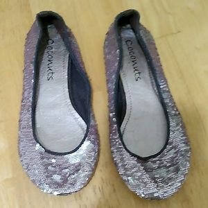 Sequined Purple and Silver Flats